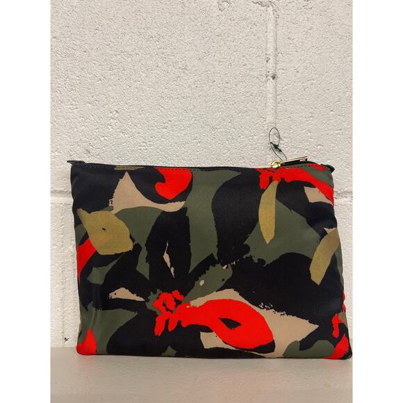 NWT Tumi Just In Case Travel Tote Bag with Pouch red green black floral print - Picture 4 of 8